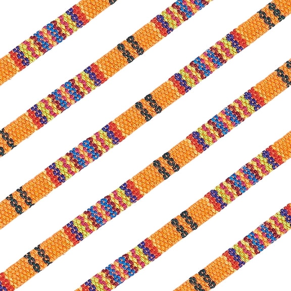 10 Yard/Roll Ethnic Cloth Cords Boho 5mm Flat Rope Polyester String Thread Fabric for DIY Handmade Gift Wrapping Bracelet Necklace Jewelry Supplies Accessories (Orange)