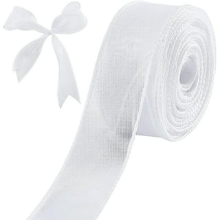 2 Pack Ivory Silk-Like Chiffon Linen Ribbon Roll For Bouquets, Wedding  Invitations Gift Wrapping 6yd