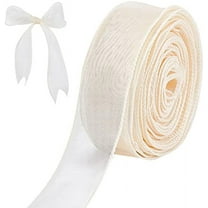 10 Yard Sheer Organza Ribbon Handmade Chiffon Silk Ribbon White Ribbon for Wedding Invitations Bridal Bouquets