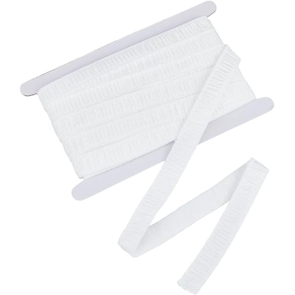 10 Yards 0.75 Inch White Pleated Elastic Ribbon High Elasticity Polyester Cotton Wrinkle Stretch Strap Band Ribbons