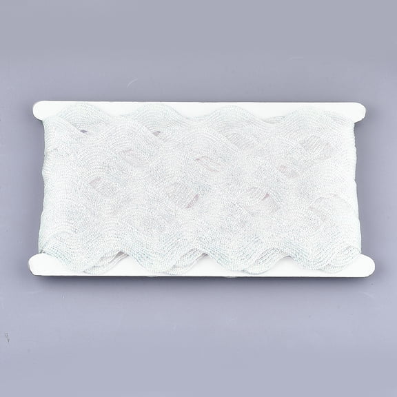 10 Yards 1.57 Inch/ 40mm White RIC Rac Trim Wide Rick Rack Wave Trim Christmas Glitter Metallic Sewing Bending Fringe Lace Edge RibbonDIY