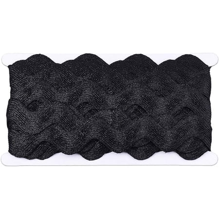10 Yards 1.57 Inch Black Rick Rack Trim RIC Rac Ribbon Wavy Sewing Bending Fringe Curved Wave Edge Trimming Ribbon
