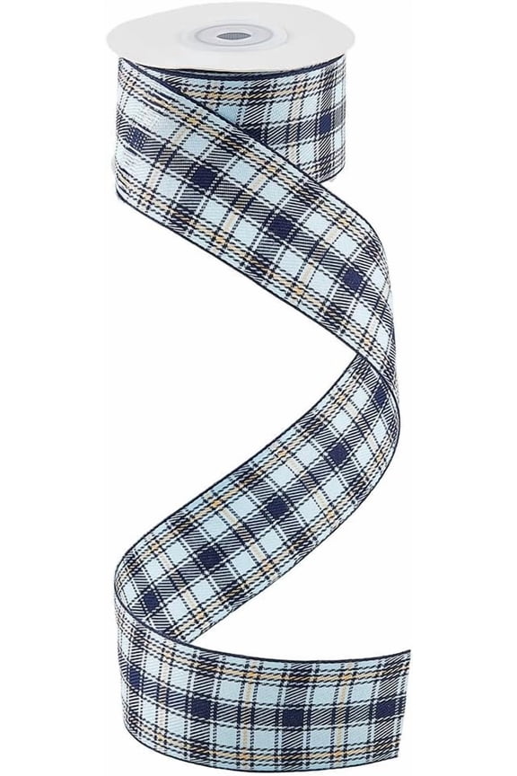 10 Yards 1.57 Inch Blue Checkered Ribbon Spring Summer Easter Buffalo Check Plaid Ribbons Bulk with Spool for Sewing Making Crafts Wreaths Wedding Party Decor Supply Black DIY
