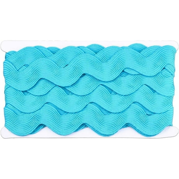 10 Yards 1.57 Inch Blue RIC Rac Ribbon Bulk Rick Rack Trim Wide Wave Sewing Bending Fringe Curved Wavy Edge Trim Ribbon for Sewing Making Craft Gift Wrapping Wedding Christmas Decor Supply