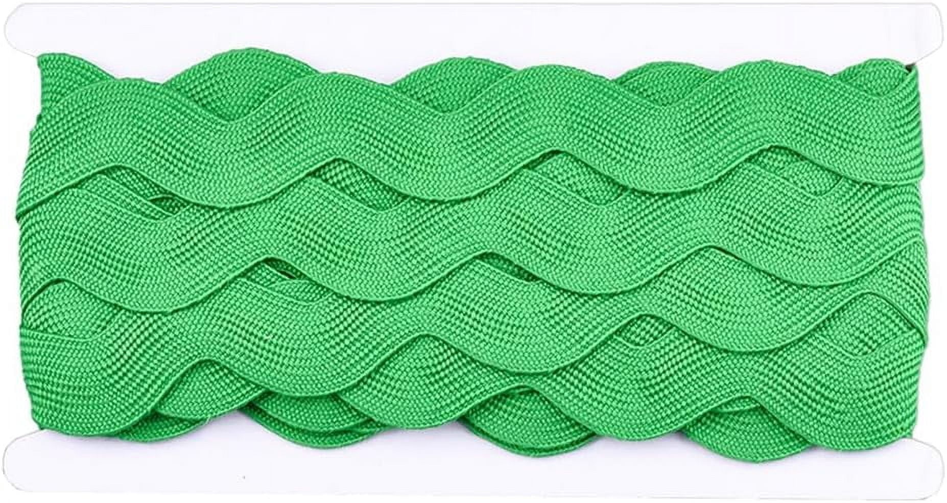 Grosgrain Ribbon Ric Rac 10 Yards 1.57 Inch Green Wide RIC Rac Ribbon Rick Rack Wave Trim Sewing ...