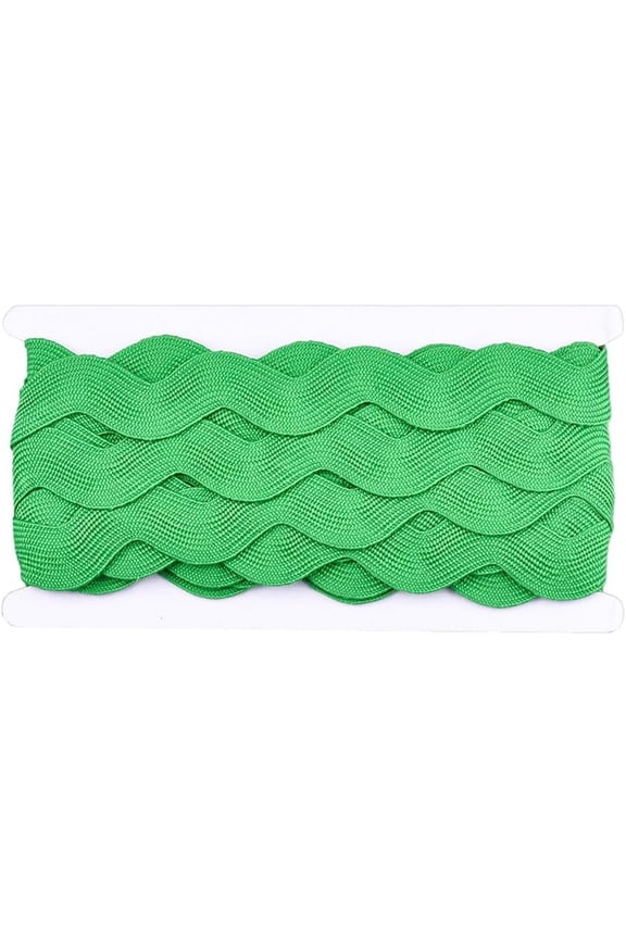 10 Yards 1.57 Inch Green Wide RIC Rac Ribbon Rick Rack Wave Trim Sewing Bending Fringe Polypropylene Fabric Lace Ribbons for Sewing Making Craft Gift Wrapping Wedding Christmas Decor Supply
