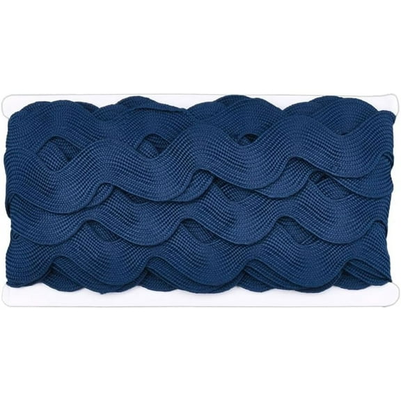 10 Yards 1.57 Inch Navy Blue RIC Rac Trim Ribbon Rick Rack Ribbon Wave Sewing Bending Fringe Curved Lace Wavy Edge Trimming for Sewing Making Gift Wrapping Wedding Christmas Decor Supplies for making