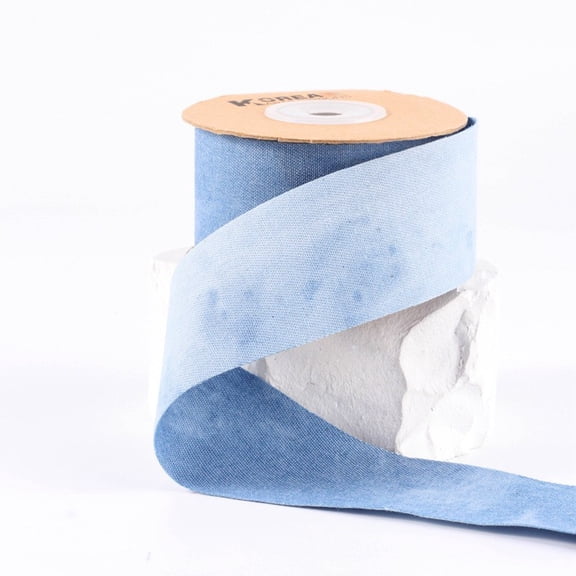 10 Yards 1.57 Inch Stars Denim Blue Ribbon Golden Patriotic Printed Ribbons Five Point Star Bronzing Jean Trim for Sewing Making Gift Wrapping Home Decor Hair Accessories DIY Craft Supply