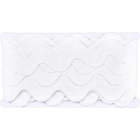 10 Yards 1.57 Inch White Rick Rack Wave Trim Ric Rac Ribbon Bending Fringe Polypropylene Fabric Lace Edge Trimming Ribbon for DIY