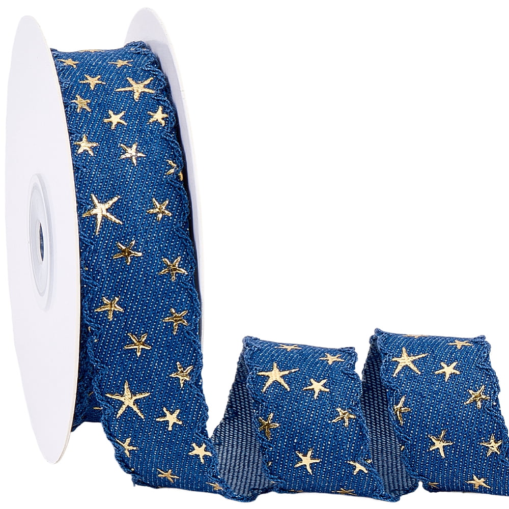 502 Ribbon 10 Yards 1 Inch Dark Blue Denim Ribbon Trim Tape Patriotic 4th of July ...