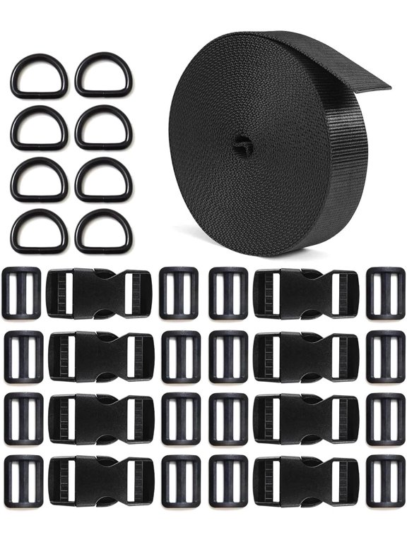 10 Yards 1'' Nylon Webbing Straps 8 Pcs Quick Side Release Buckles for 1inch Str