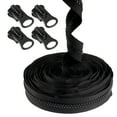 thumbnail image 1 of 10 Yards #10 Continous Separating Plastic Zipper, 4 Delrin Locking Pulls - Black, 1 of 6