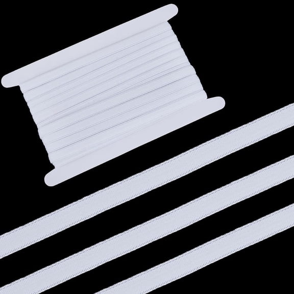 10 Yards 10mm Wide Non-Slip Elastic Ribbon Silicone Elastic Gripper Band Stretch Rubbers Elastic Belt for DIY Garment Sewing Crafts Sports Shorts Accessories White for diy