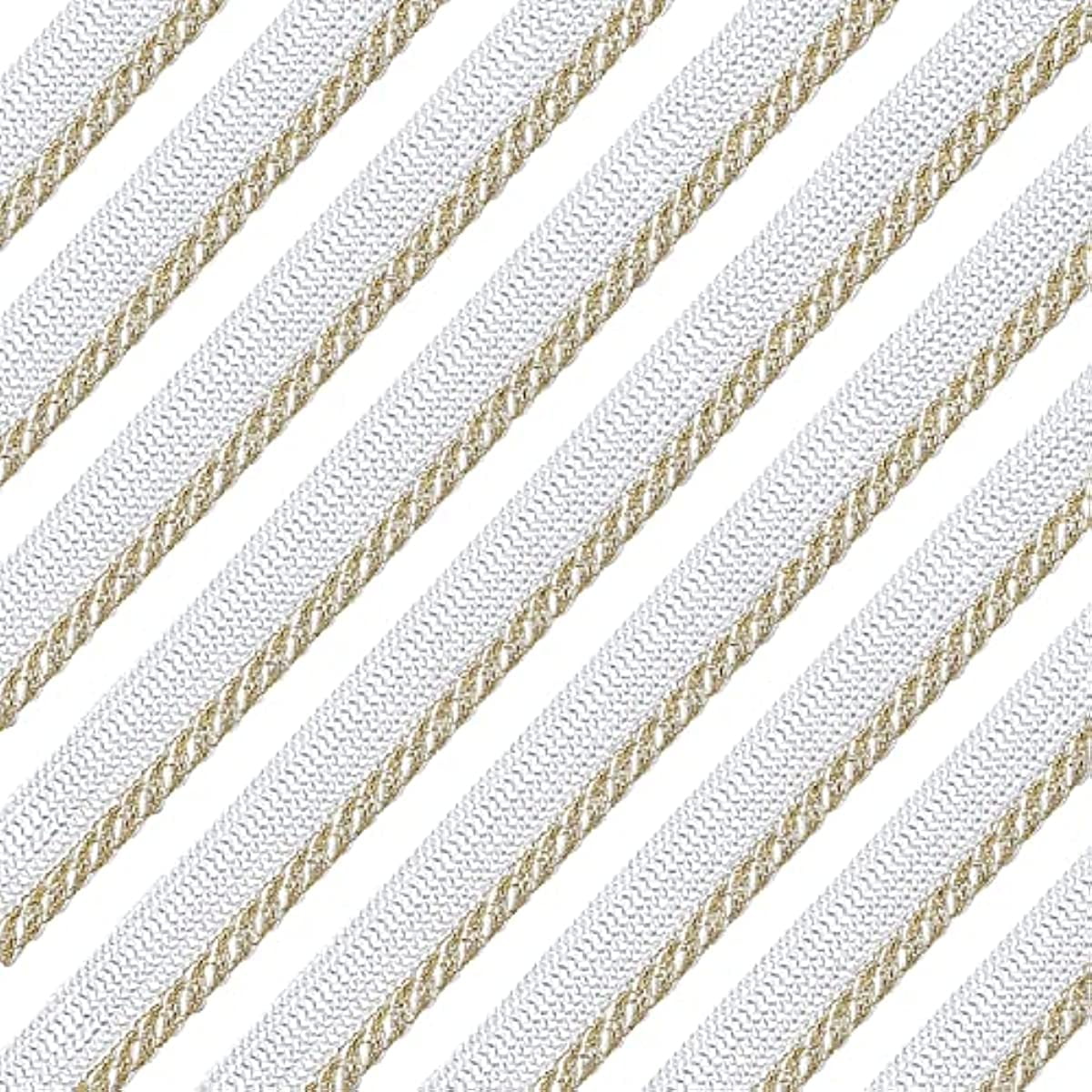Silver and Gold Nylon Twisted Cord Trim Rope for Crafts (36 Yards, 2 Pack)
