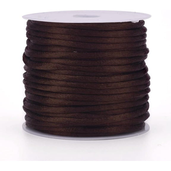 10 Yards 2mm Coffee Nylon Rattail Satin Silk Trim Cord Chinese Knotting String Beading Thread for Macrame Jewelry Making
