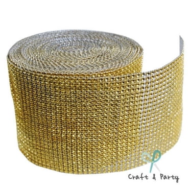 Silver Diamond Flower Shape Mesh Wrap Roll Faux Rhinestone Crystal ...