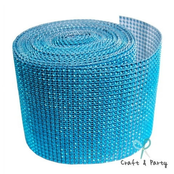 10 Yards 30 ft 24 Row Diamond Rhinestone Mesh Ribbon Bling Wrap Roll Favor Decor