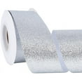 thumbnail image 1 of 10 Yards 40MM Silver Glitter Ribbon Polyester Sparkle Satin Ribbon Metallic Bling Sparkling Christmas Ribbons Bulk with Spool for Sewing Making Crafts Wreaths Gift Wrapping Birthday Supply, 1 of 9