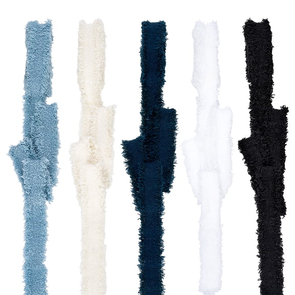 10 Yards 5 Colors Polyester Raw Edge Lace Trim Frayed Fringe Ribbon for Clothes Sewing Accessories Mixed Color 1-3/8 inch(35mm) for DIY