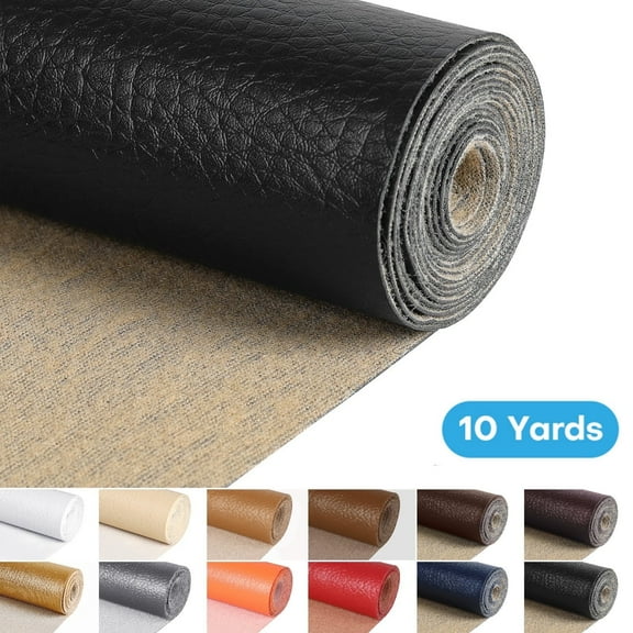 10 Yards 54" Wide Vinyl Faux Leather Fabric Cotton Back Home Decor Fabric for Hand Crafts DIY Craft Upholstery