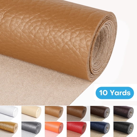 10 Yards 54" Wide Vinyl Faux Leather Fabric Cotton Back Home Decor Fabric for Hand Crafts DIY Craft Upholstery