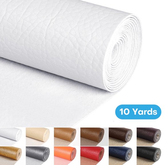 10 Yards 54" Wide Vinyl Faux Leather Fabric Cotton Back Home Decor Fabric for Hand Crafts DIY Craft Upholstery