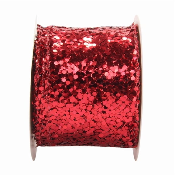 10 Yards 6.3cm Elastic Sequins ,Flat Sequin Strip Sequins Fabric Ribbon for Crafts DIY Sequin Fringe Sewing Red