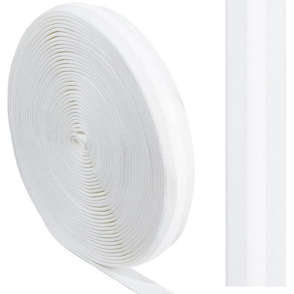 10 Yards 7/8 Inch Wide Non-Slip Silicone Elastic Gripper Band Stretch Grip Tape Trim Ribbon Sewing Rubbers Webbing Belt Waistband Spool for Sewing Clothes Garment Crafts Sports Shorts White