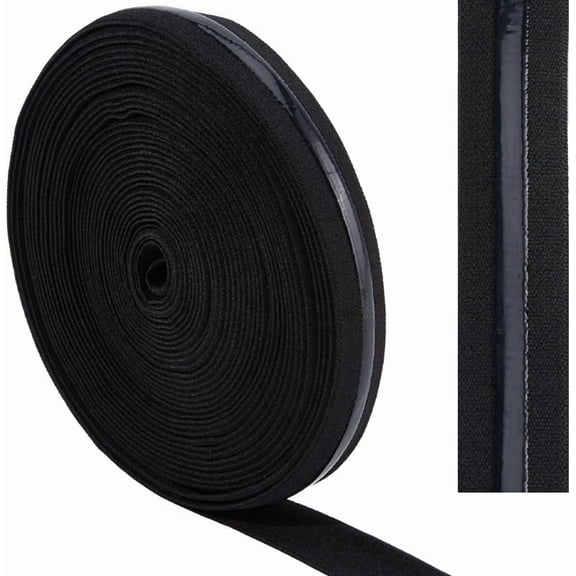 10 Yards 7/8 Inch Wide Non-Slip Silicone Elastic Gripper Band Stretch Grip Tape Trim Ribbon Sewing Rubbers Webbing Belt Waistband Spool DIY