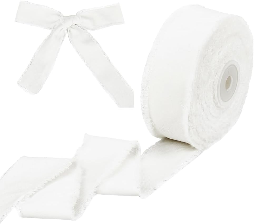 10 Yards/9.1m White Velvet Ribbon 1.5 inch Wide Rustic Wedding Ribbon ...