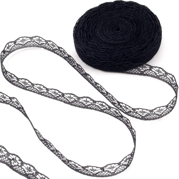 10 Yards Black Lace Trim Ribbon Roll for Professional Daily Home DIY ...