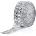 thumbnail image 1 of 10 Yards Bling Wrap Ribbon Rhinestone Diamond Ribbon Rose Gold Bling Wrap Acrylic Wrap Mesh for Wedding Cakes Birthday Decorations, Baby Shower and Craft Project, 1 of 7