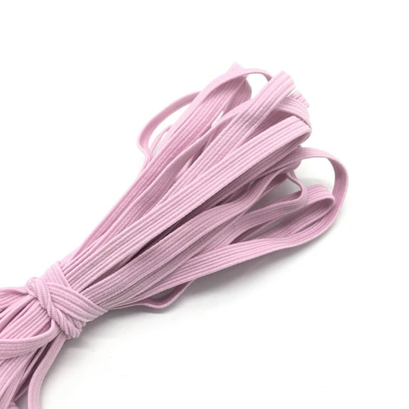 10 Yards Braided Flat Elastic Stretch Band for Sewing, Crafts, DIY Mask - 1/4" (6mm): US Stock Ready to Ship from Chicago (Pink)