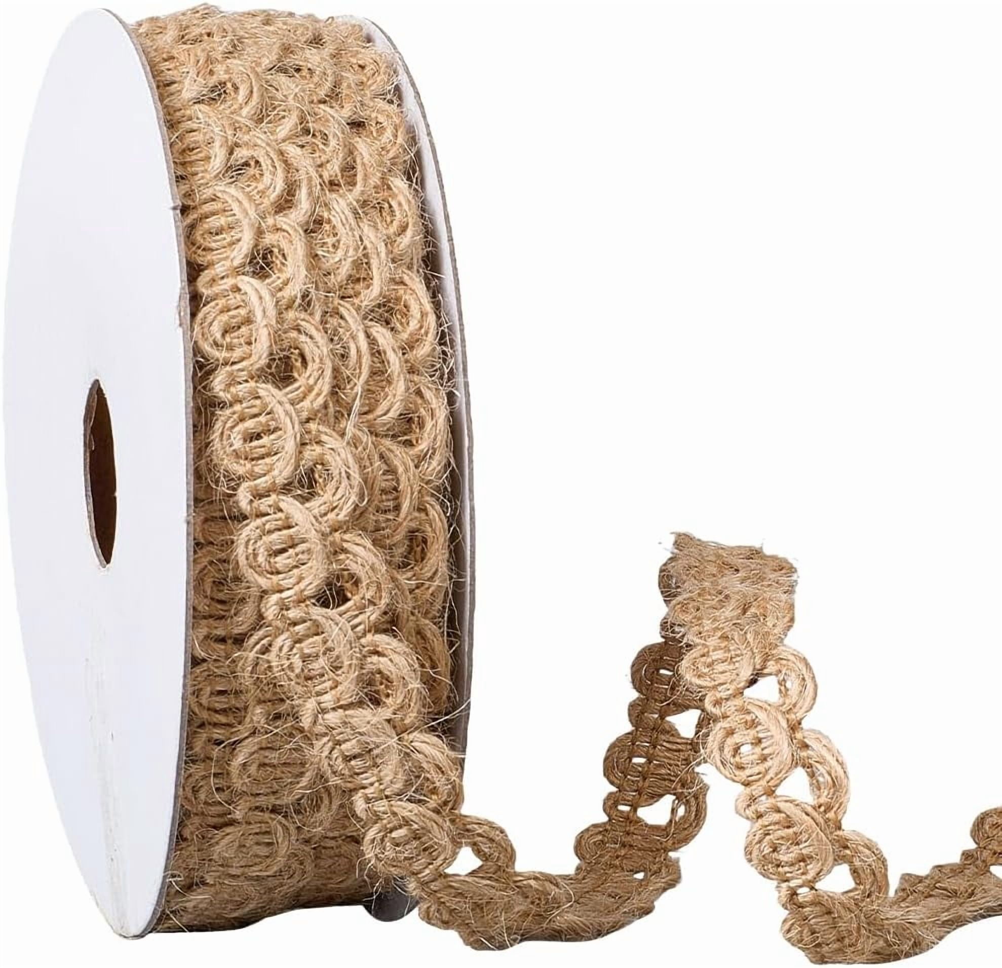 Rustic Lace Ribbon 10 Yards Burlap Ribbon Natural Jute Rope Woven Gimp Braid Ric Rac Lace ...