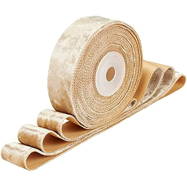 10 Yards Champagne Gold Velvet Ribbon 1 inch Width Gift Wrapping Ribbon  Velvet Wired Ribbon for Gift Wrapping Bow MakingWedding Decoration