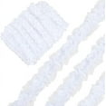 thumbnail image 1 of 10 Yards Chiffon Lace Edge Trim 1.5" Wide White 2 Layer Ruffle Lace Trim Ribbon Pleated Gathered Mesh Tulle Fabric Applique Edging Trimmings for Sewing Bridal Dress Costume Decoration Craft, 1 of 8
