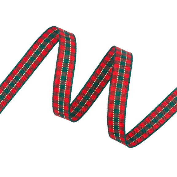 10 Yards Christmas Plaid Ribbon, Plaid Christmas Ribbon for Gift Wrapping, DIY