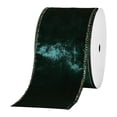 thumbnail image 1 of 10 Yards Christmas Velvet Wired Ribbon,2.48 inch Wide Christmas Ribbon Wired,Christmas Velvet Ribbon Wired for Christmas Tree Decorations, Outdoor Ornaments, Garland and Wreath Decor,Green, 1 of 6