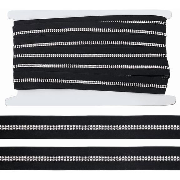 10 Yards Cloth Rhinestone Ribbon Clothes Accessories Clear 3/4 inch(20mm) 1set