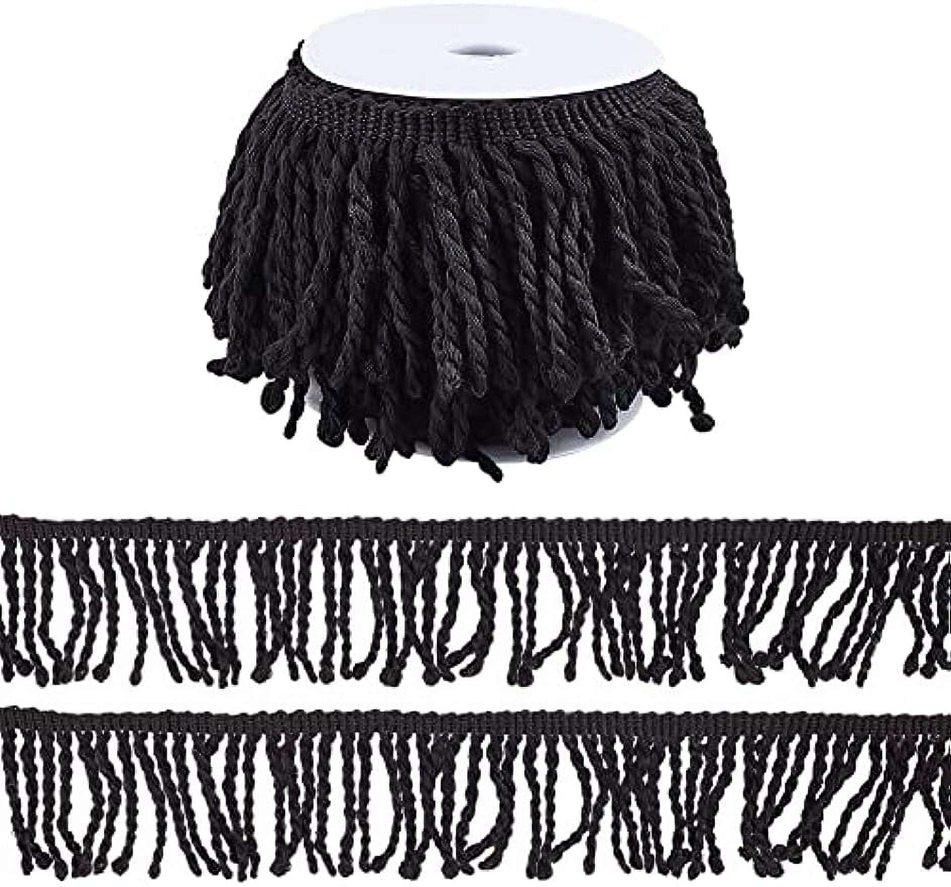 10 Yards Curtain Fringes Bullion Fringe Trim Black Fabric Trims and Embellishments Cotton Fibre