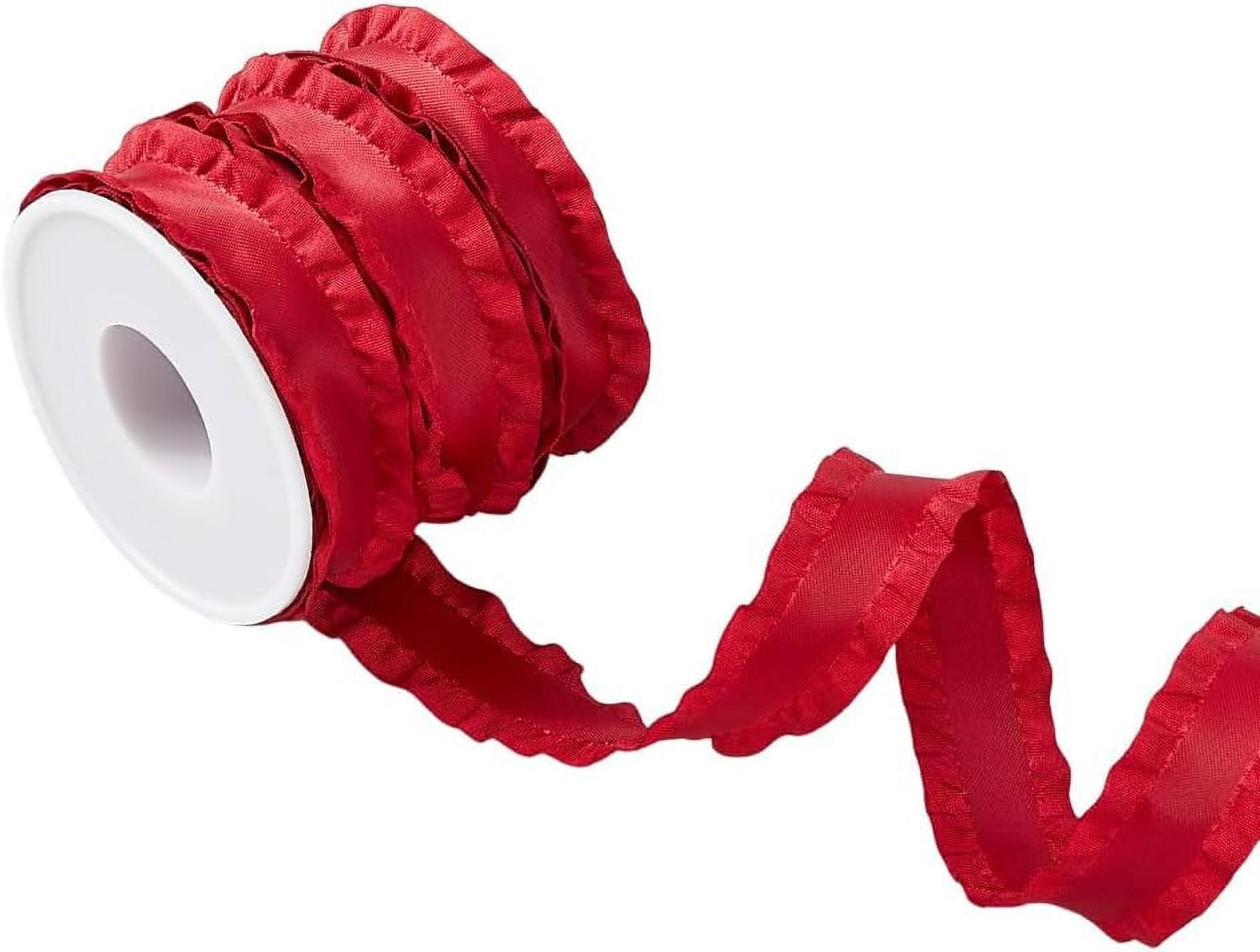 Vote Ribbon With Ruffle 10 Yards Double Ruffle Ribbon Trim Dark Red Ruffle Pleated Trim 7/8 ...