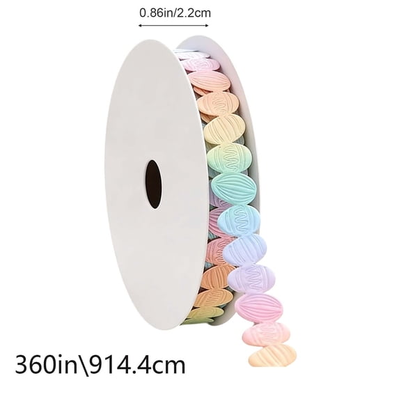 10 Yards Easter Egg Ribbon, Gift Wrap Ribbon for Cake Box and Baking, Birthday Party Decorative Woven Ribbon, Flower Bouquet Ribbon, Festive Craft Ribbon for DIY