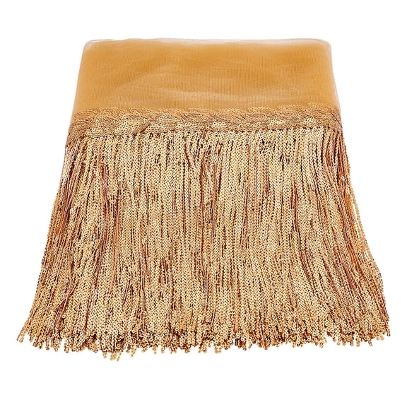 10 Yards Encryption Sequins Lace Tassel Fringe Trim 8-1/4 Inch Gold Polyester Sequin Mesh Tassel Trim Sparkle Sewing Fringe Embellishment DIY