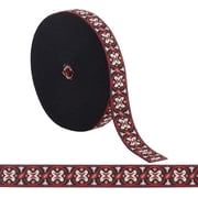 10 Yards Ethnic Style Embroidery Flat Polyester Rubber Cord/Band Webbing Garment Sewing Accessories Round Pattern FireBrick 16mm