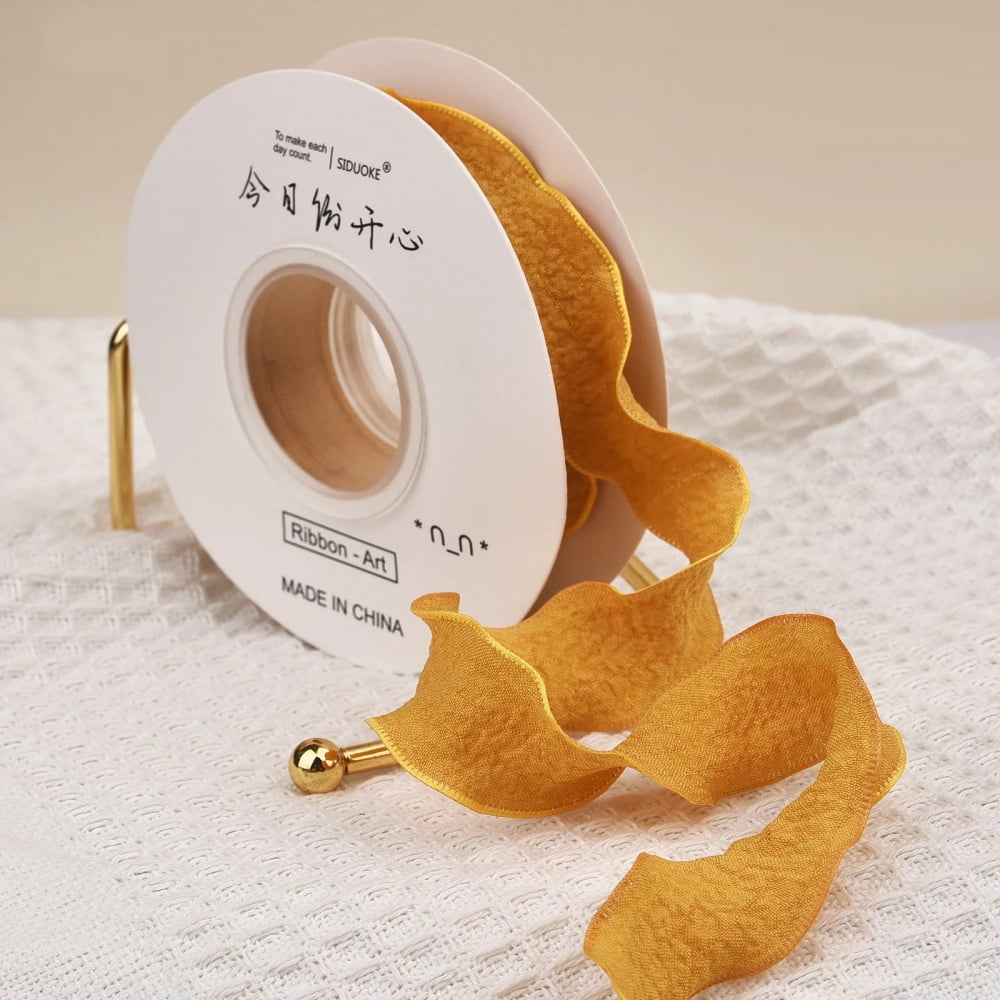10 Yards Fishtail Yarn Ribbons Wave Edge Pleated Chiffon Ribbon Gifts ...