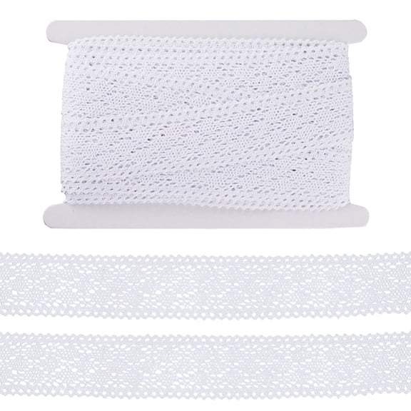 10 Yards Flat Cotton Lace Ribbon Floral Lace Trim for Sewing Decoration Craft White 1-5/8~1-3/4 inch(42~43mm)