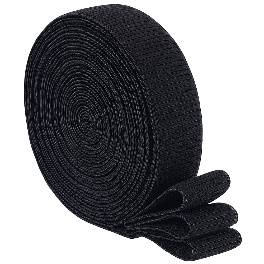 10 Yards Flat Polyester Elastic Band 1.5inch Wide Black Crossbar ...