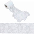 thumbnail image 1 of 10 Yards Flower Lace Ribbon 10cm White Embroidered Sequins Lace Mesh Trim Tulle Webbing Bow Making Ribbon Floral Applique Sewing Craft Supplies Edge Trim for Wedding Bridal Clothes Curtain, 1 of 8