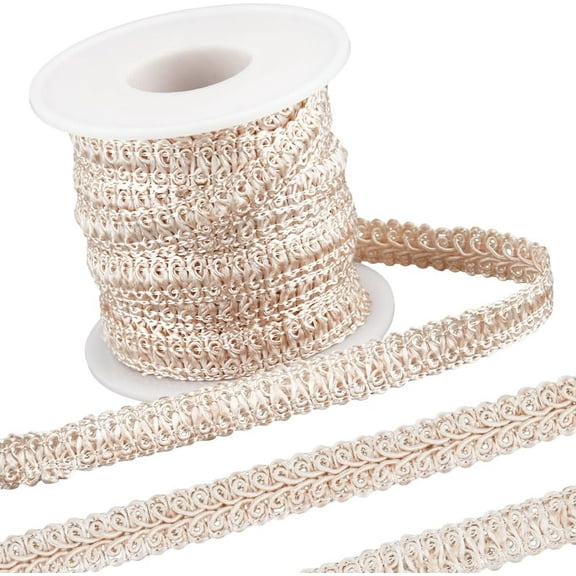 10 Yards Gimp Braid Trim 1/2 Inch Wide Woven Sewing Centipede Trim Embellishments Polyester Lace Edge Ribbon Sewing Accessories for Costume Home Upholstery Decorative Curtain Pillow Linen