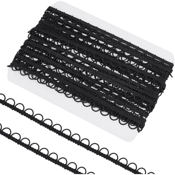 10 Yards Gimp Braid Trim with Elastic Button Loop Black Braid Trim Sewing Embellishment Trim forCostume Crafts Sewing Gimp Braid Trim Elastic Cord